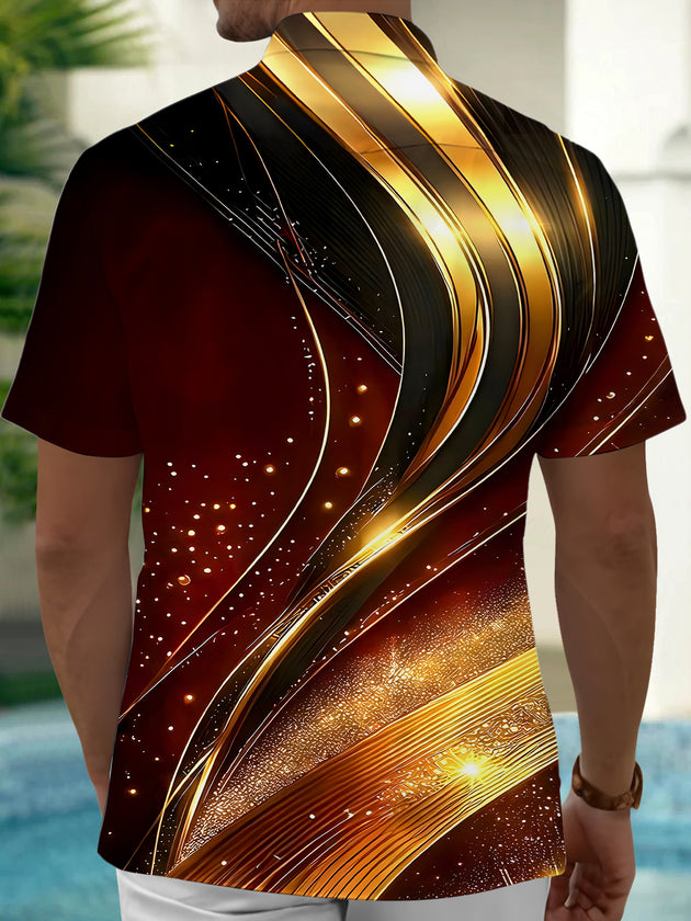 men's geometric print shirt back view