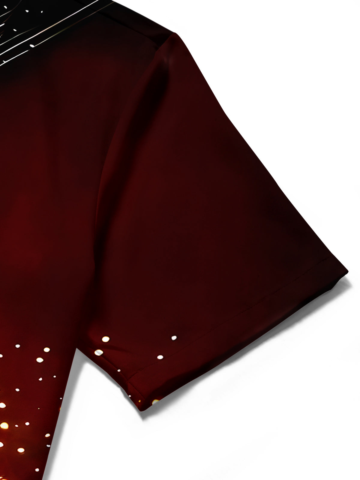 Men abstract print short sleeve shirt close-up detail view