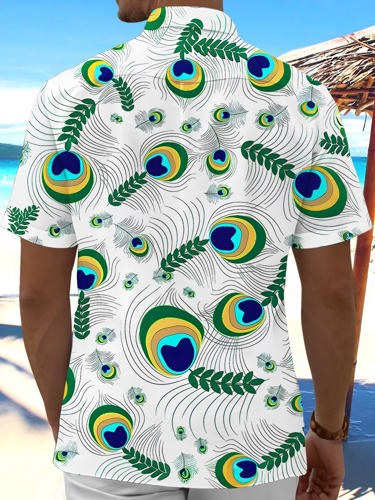 men's aloha shirt back view