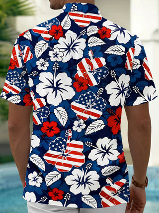 men's flower print shirt back view