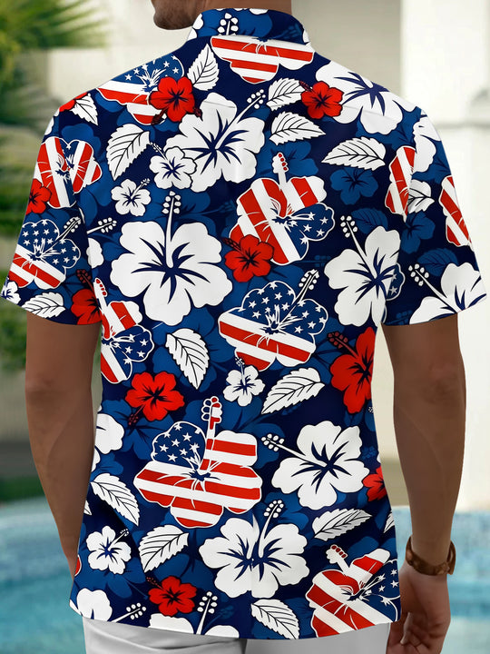 men's flower print shirt back view