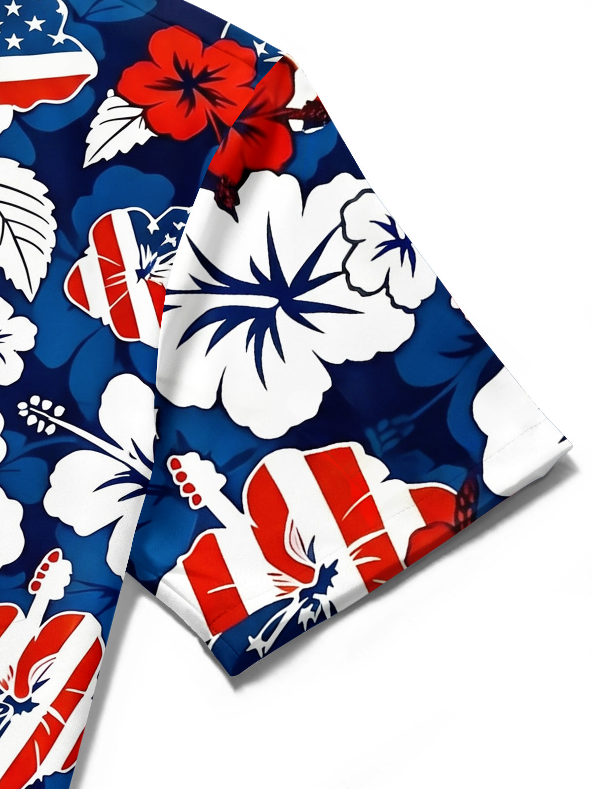 men's floral shirt close-up short sleeve