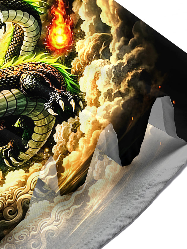 men's dragon print shirt summer vacation