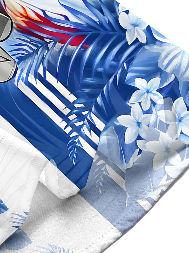 men's blue floral shirt Independence Day