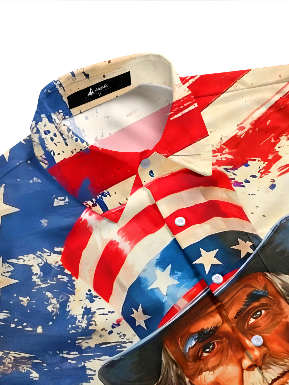 men's USA print shirt side view