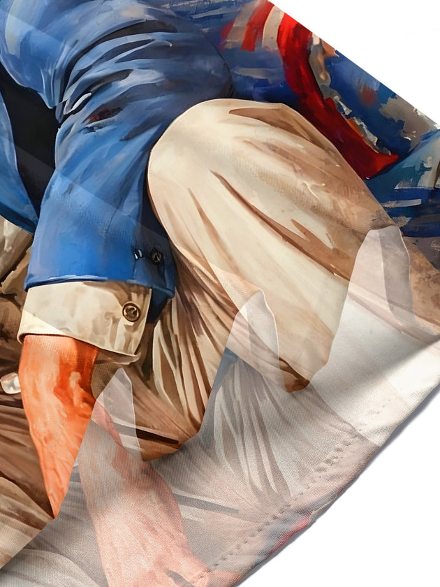 men's American flag print shirt Independence Day