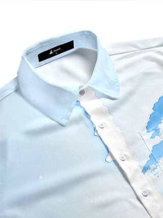 men's artistic pattern shirt side view