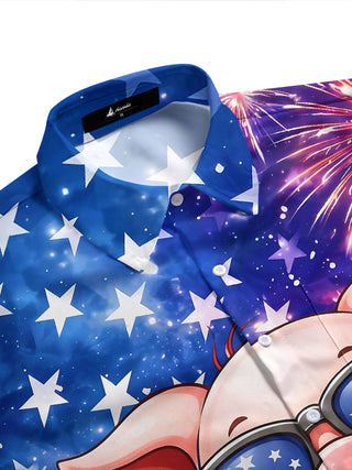 men's USA print shirt side view