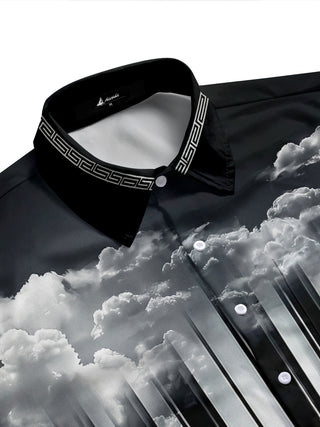 men's open collar shirt side view