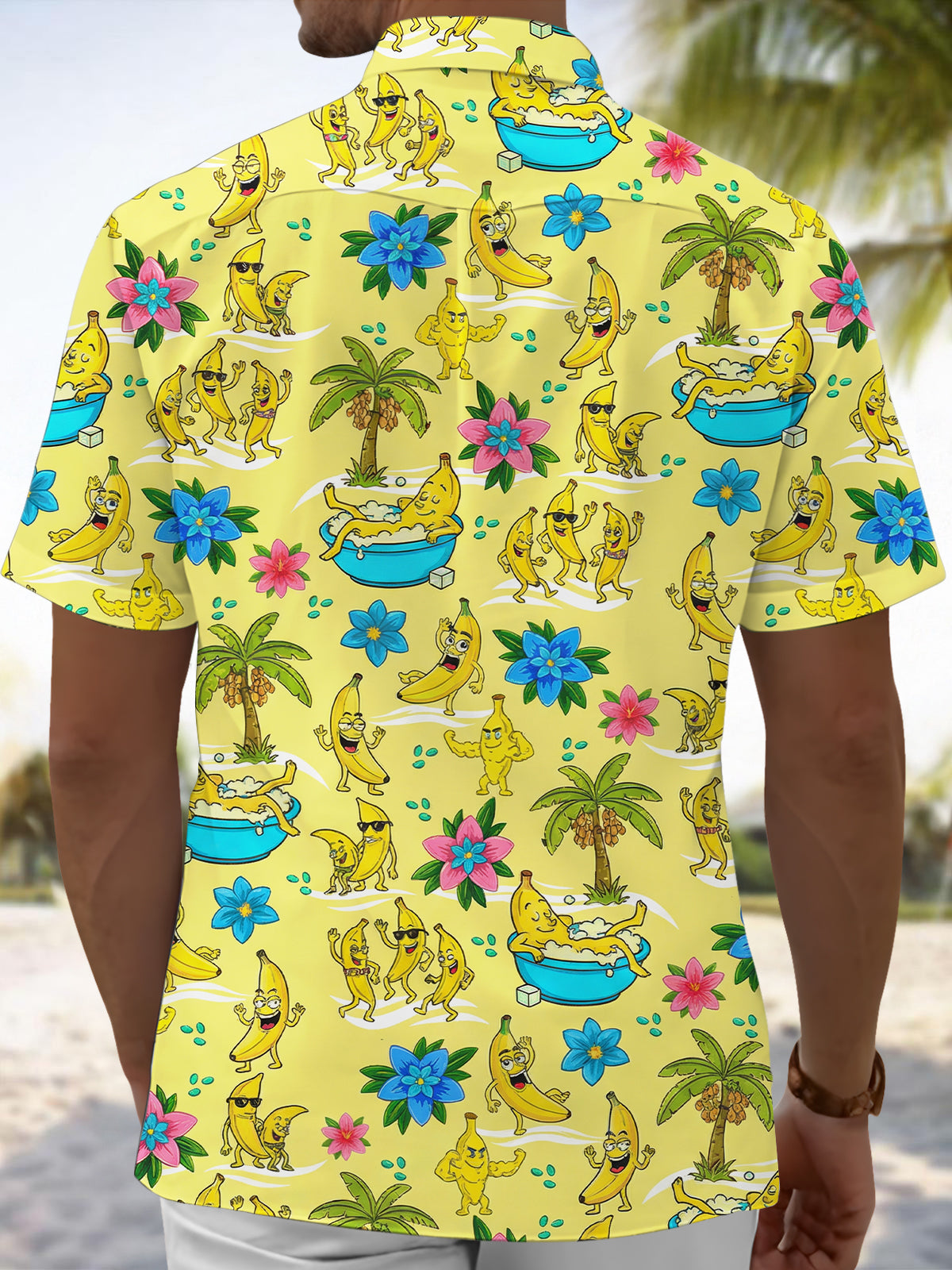 men's aloha shirt back view