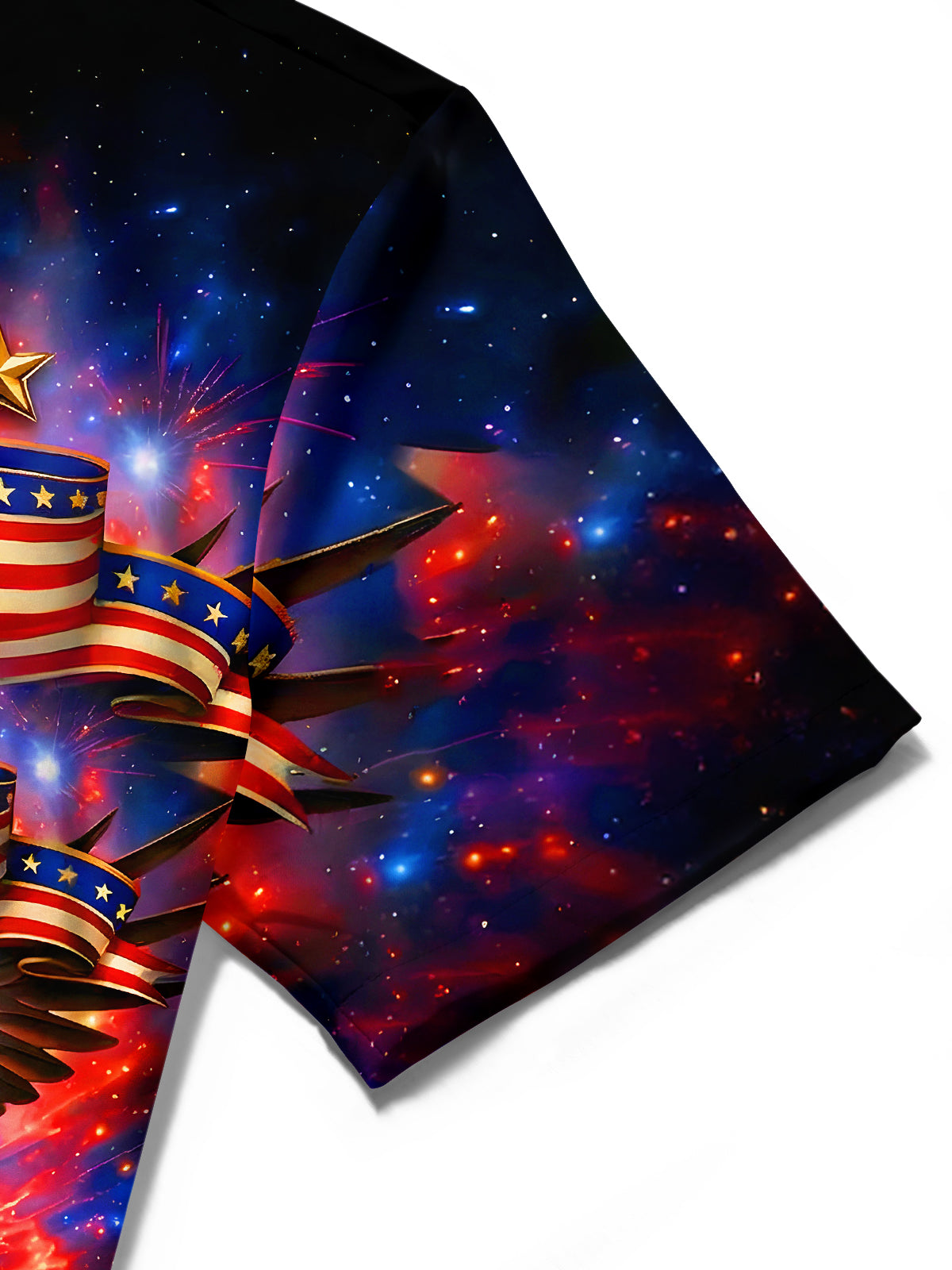 men's printed shirt close-up short sleeve