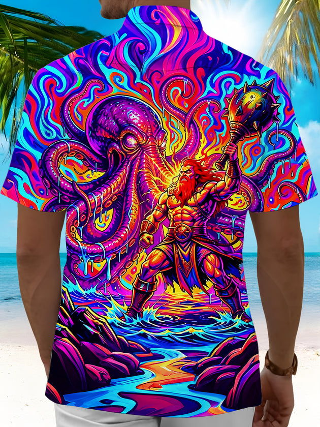 men's aloha shirt back view