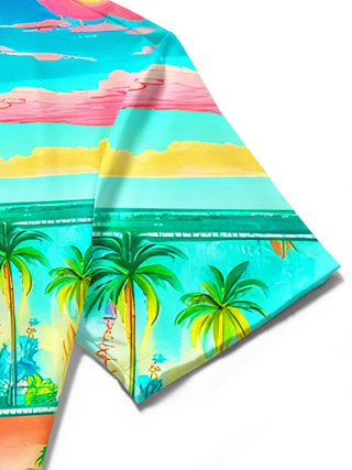 men's Hawaiian shirt close-up short sleeve