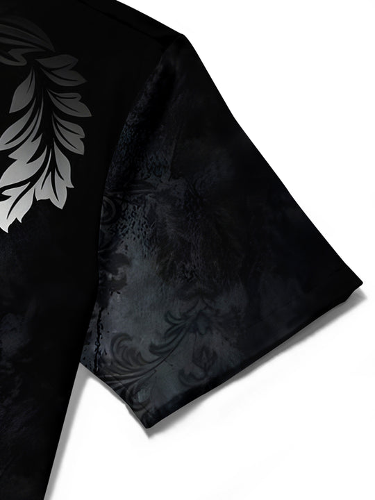 men's floral shirt close-up short sleeve
