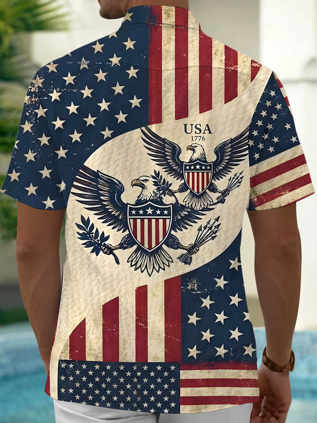 men's patriotic shirt back view