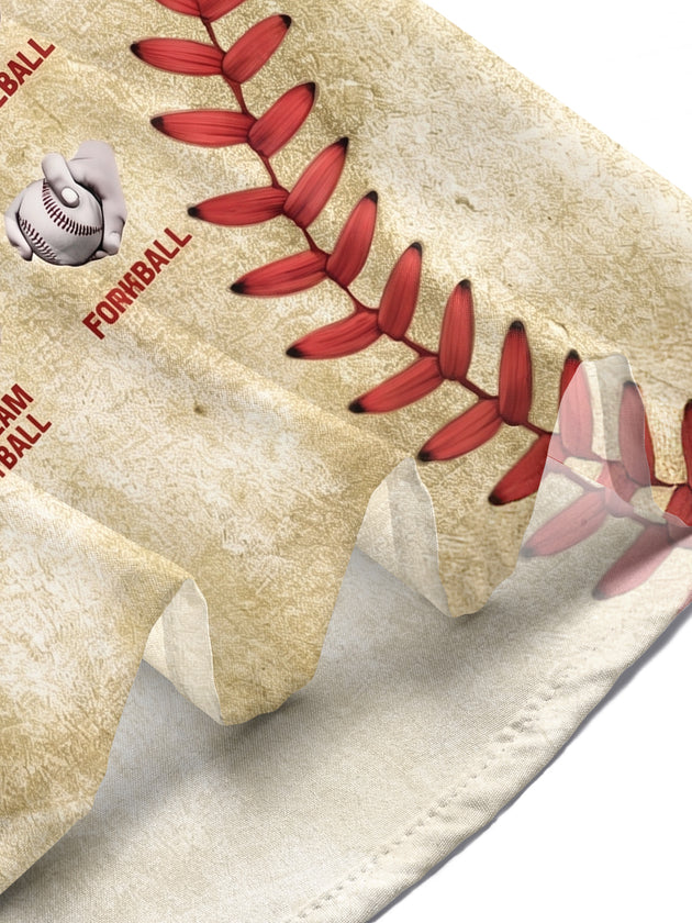 Baseball Art Print Men's Pocket Short Sleeve Shirts