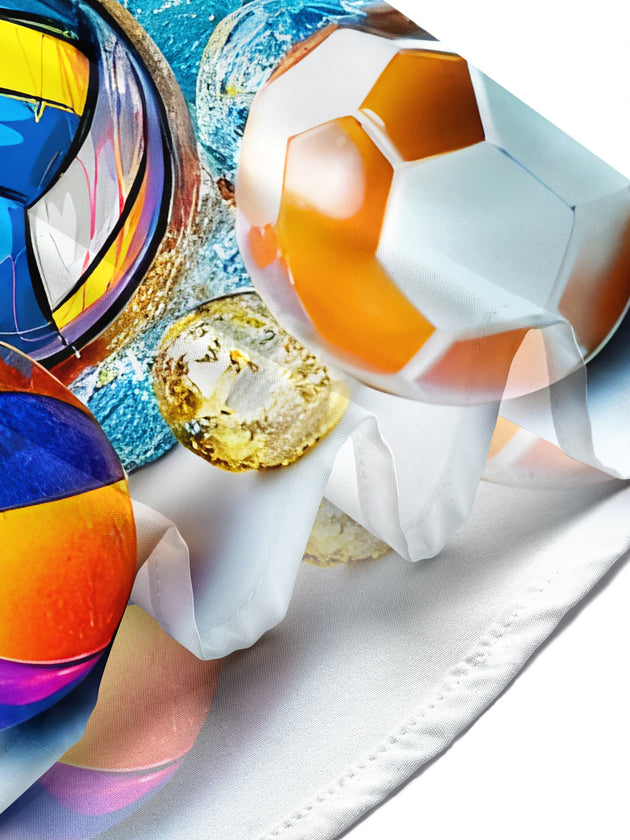 Colorful Volleyball Sports Men's Pocket Short Sleeve Shirts