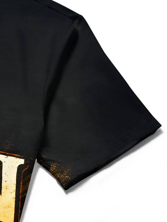 men's printed shirt close-up short sleeve