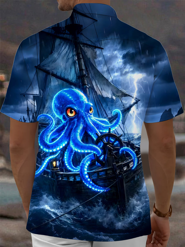 men's aloha shirt back view