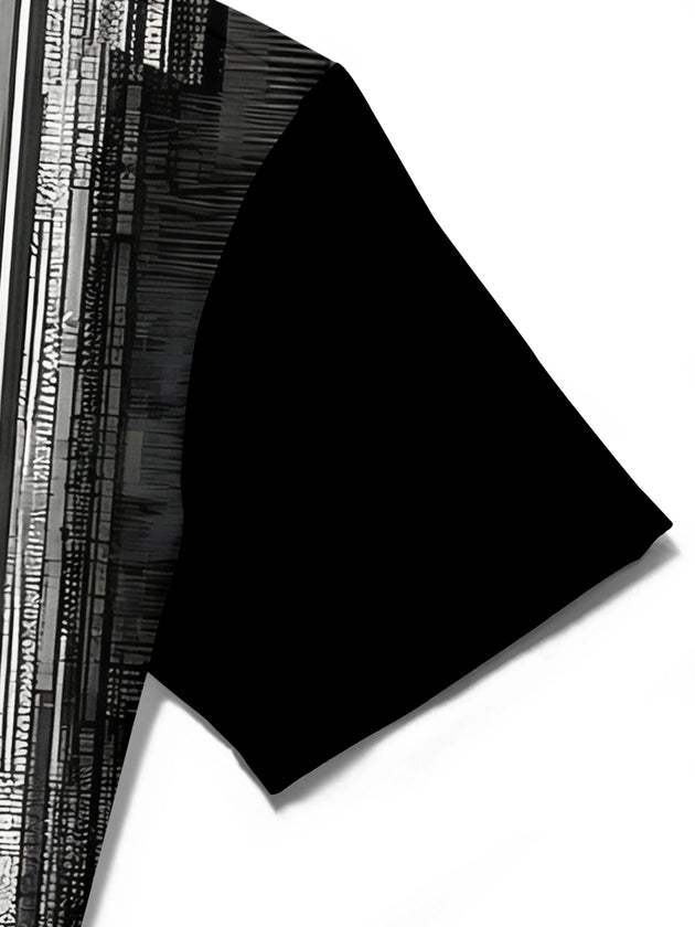 men's printed shirt close-up short sleeve