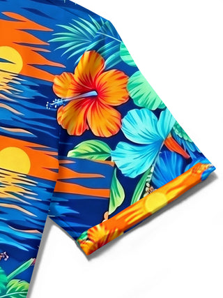 men's Hawaiian shirt close-up short sleeve