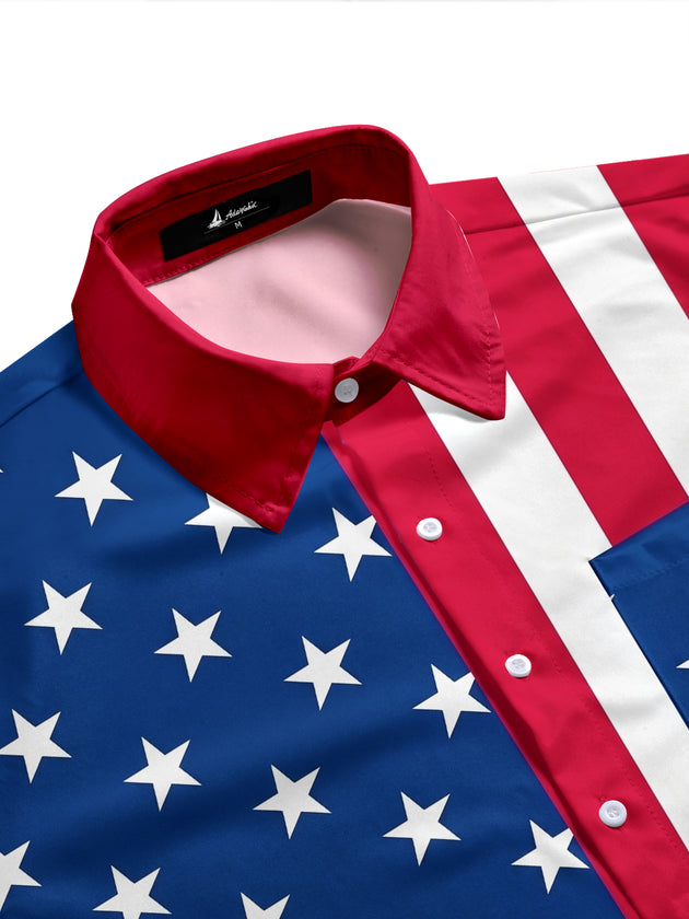 men's USA print shirt side view