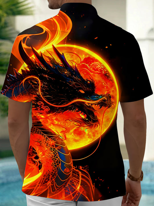 men's mythical print shirt back view