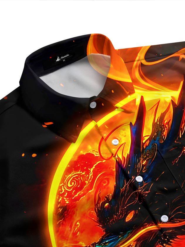men's Chinese dragon shirt side view