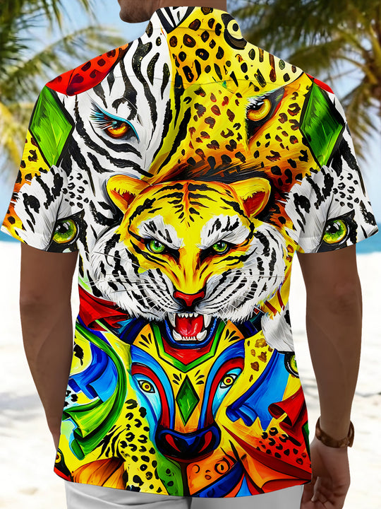 men's animal print shirt back view