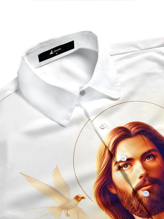 men's short sleeve shirt side view