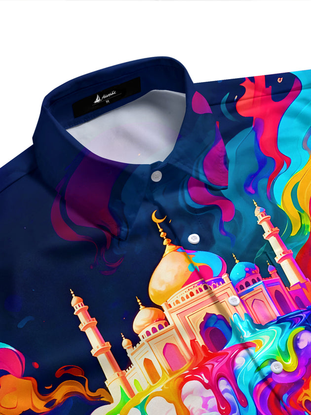 men's tie-dye shirt side view