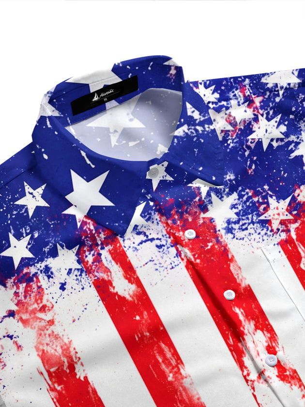 men's USA print shirt side view