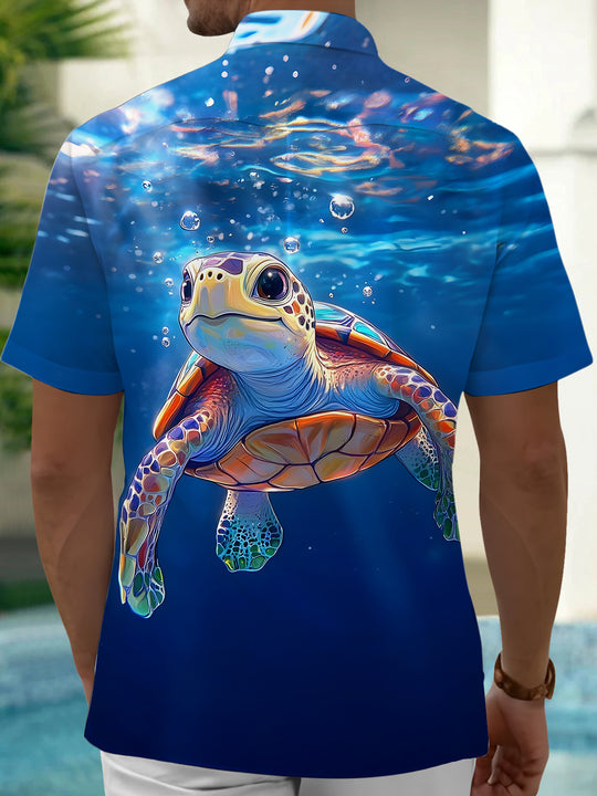 men's aloha shirt back view