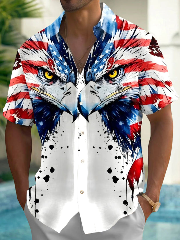 Independence Eagle Men's Pocket Short Sleeve Shirts