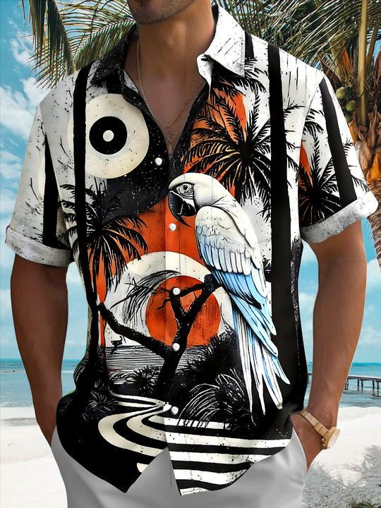 men's Hawaiian shirt front view tropical beach vacation