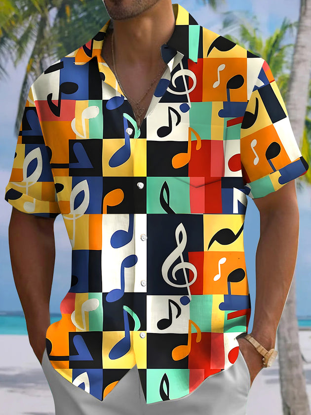 men's Hawaiian shirt front view tropical beach vacation