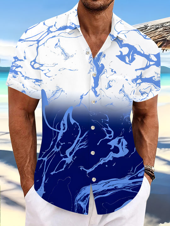 men's Hawaiian shirt front view tropical beach vacation