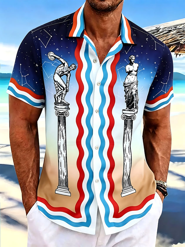 men's art print shirt front view
