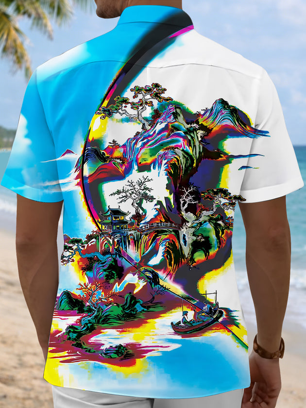 men's artistic design shirt back view