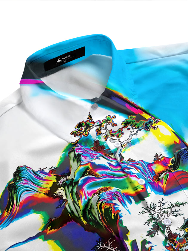 men's graphic art shirt side view