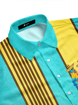 Men's aloha parrot short sleeve shirt side view