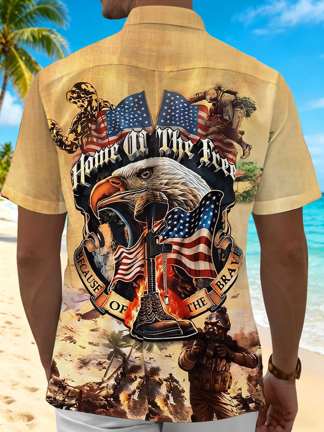 men's retro style shirt back view