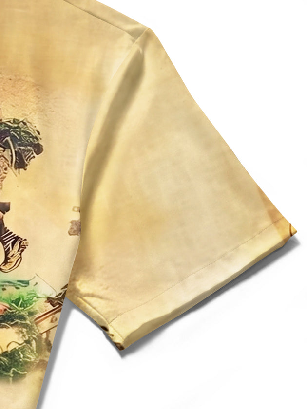 men's vintage style shirt close-up short sleeve