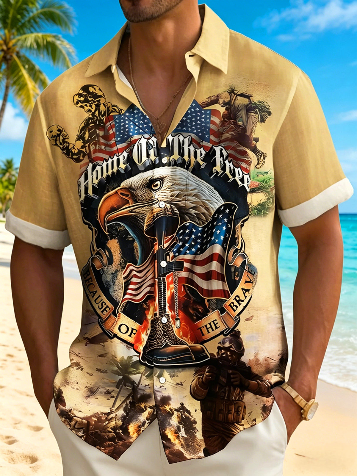 men's vintage style shirt front view Independence Day