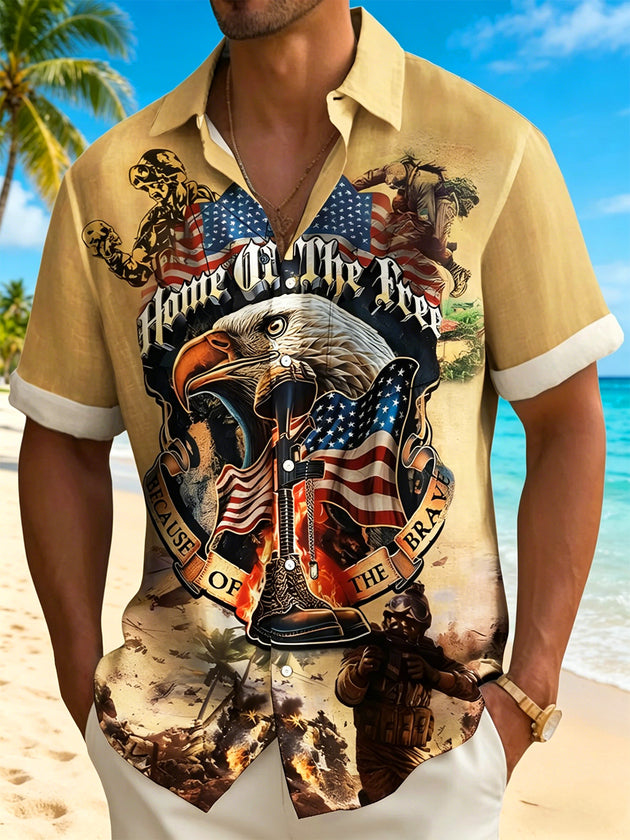 men's vintage style shirt front view Independence Day