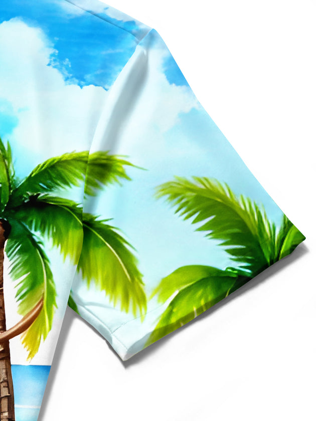 men's Hawaiian shirt close-up short sleeve