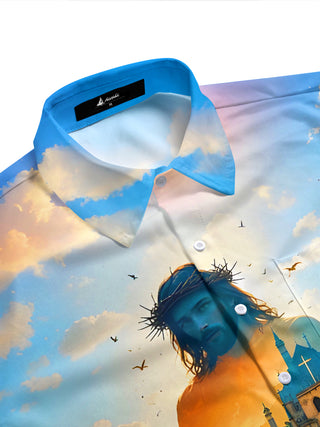 men's short sleeve shirt side view