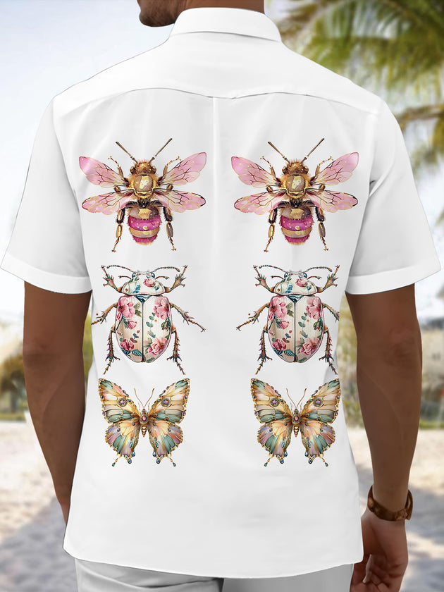 men's nature print shirt back view