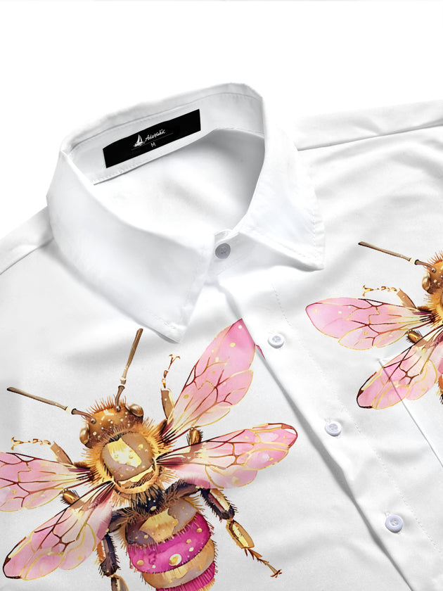 men's garden pattern shirt side view