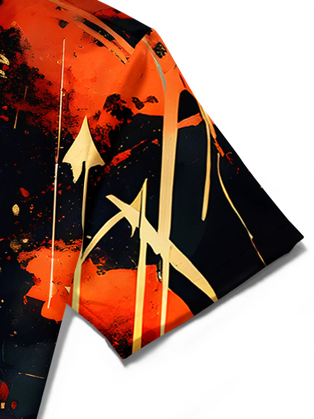 men's printed shirt close-up short sleeve